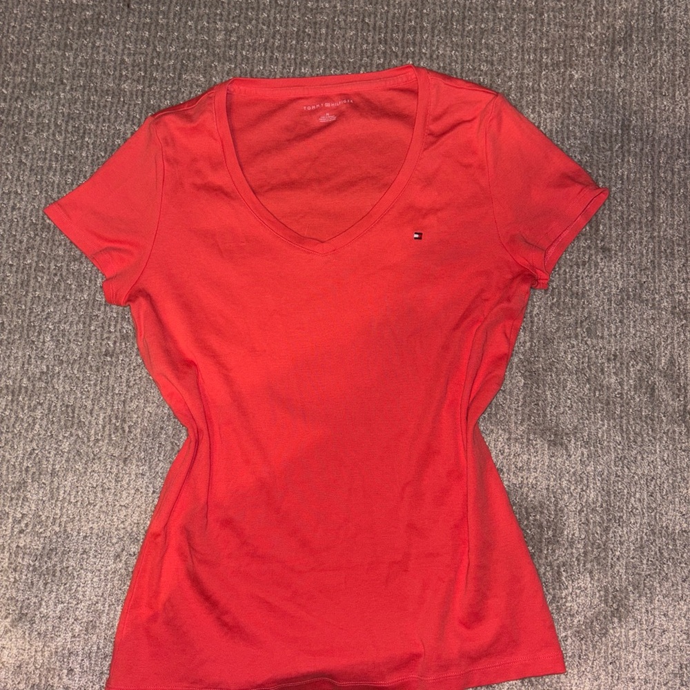 Tommy Hilfiger Women's Coral V-Neck Top